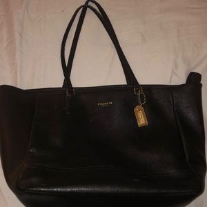 Black COACH Tote With Zip